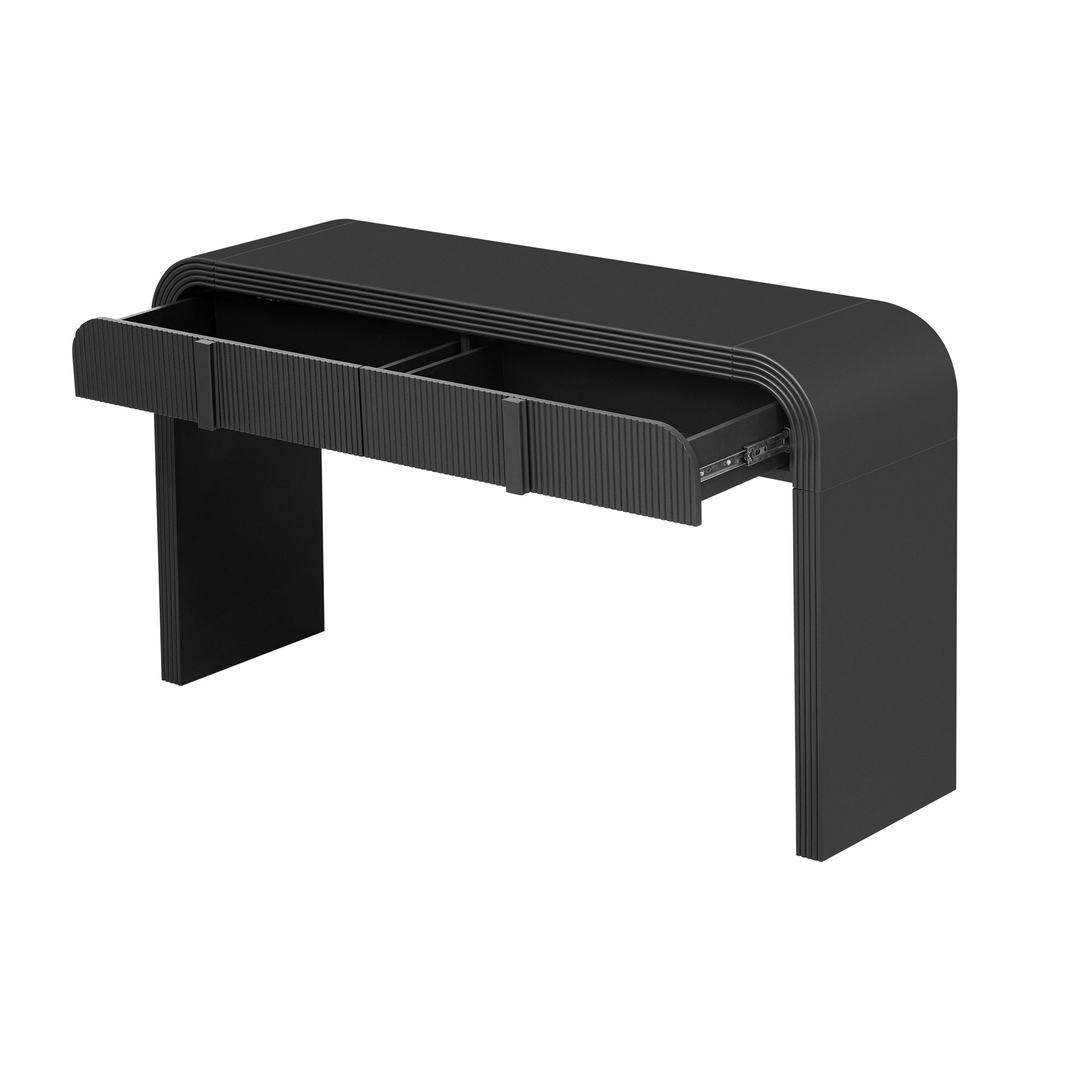 Black modern console table living room placement