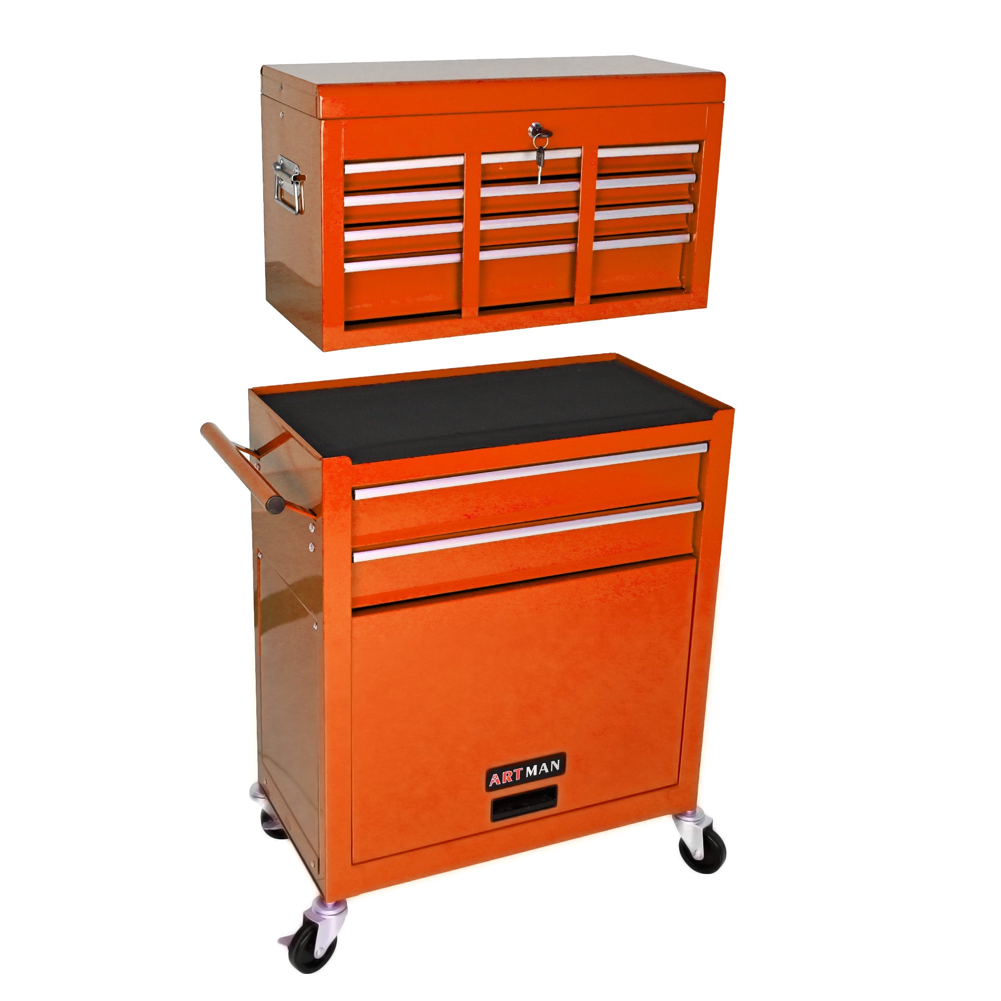 8-Drawer Rolling Tool Chest with Lock — Metal Tool Storage Cabinet