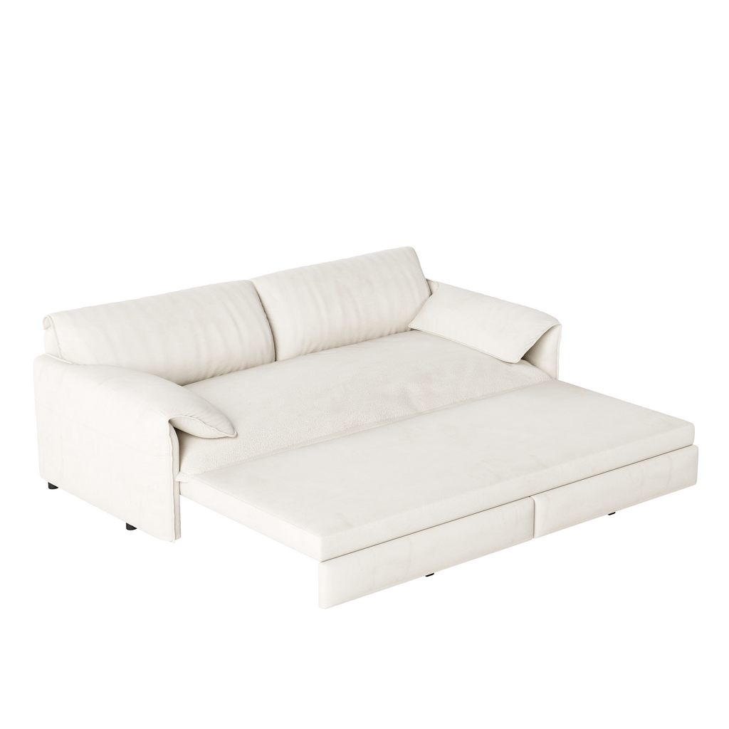 Smooth-rolling wheel mechanism for pull-out bed