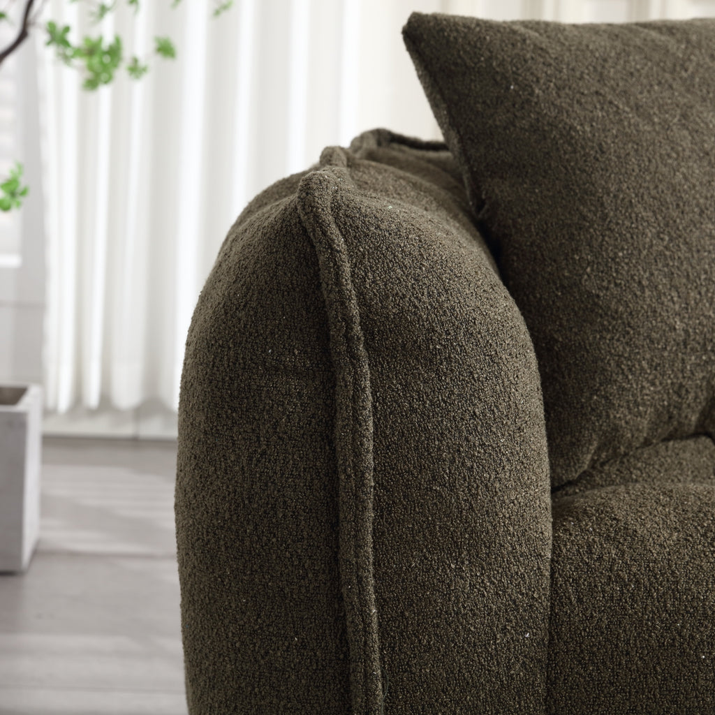 Chenille bean bag chair — dimension reference