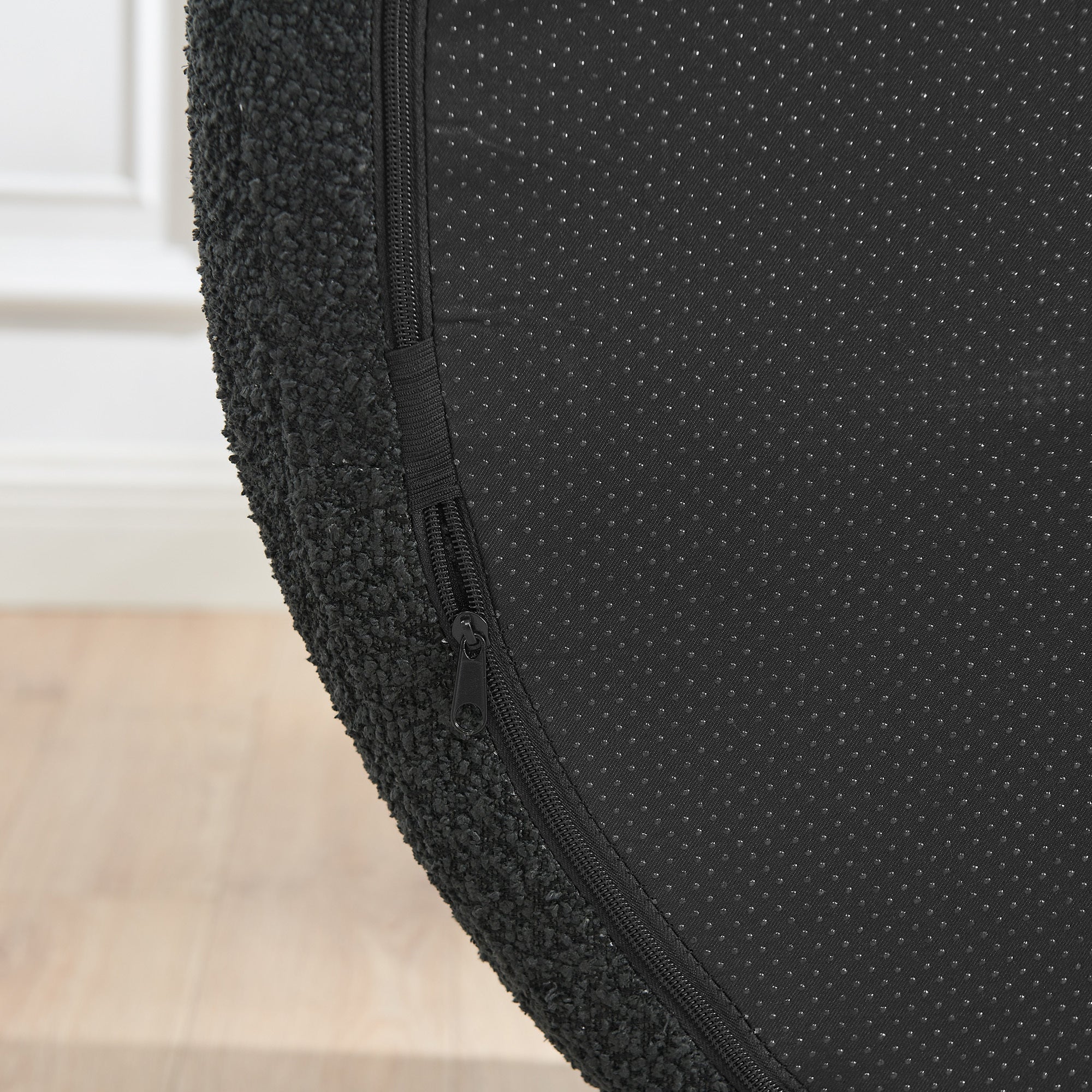 Black compact lazy sofa chair side profile