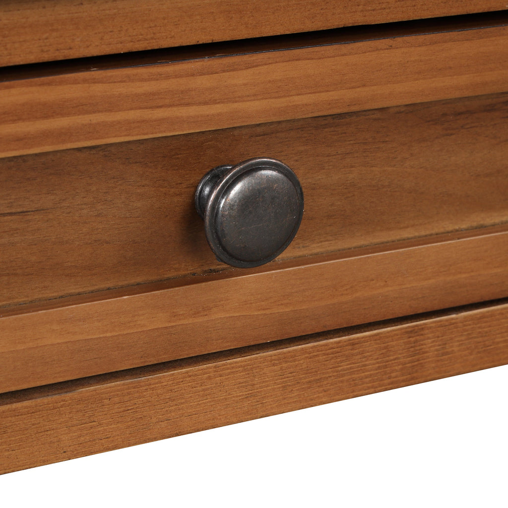Farmhouse Console Table — 4 Drawers & Open Storage Shelf