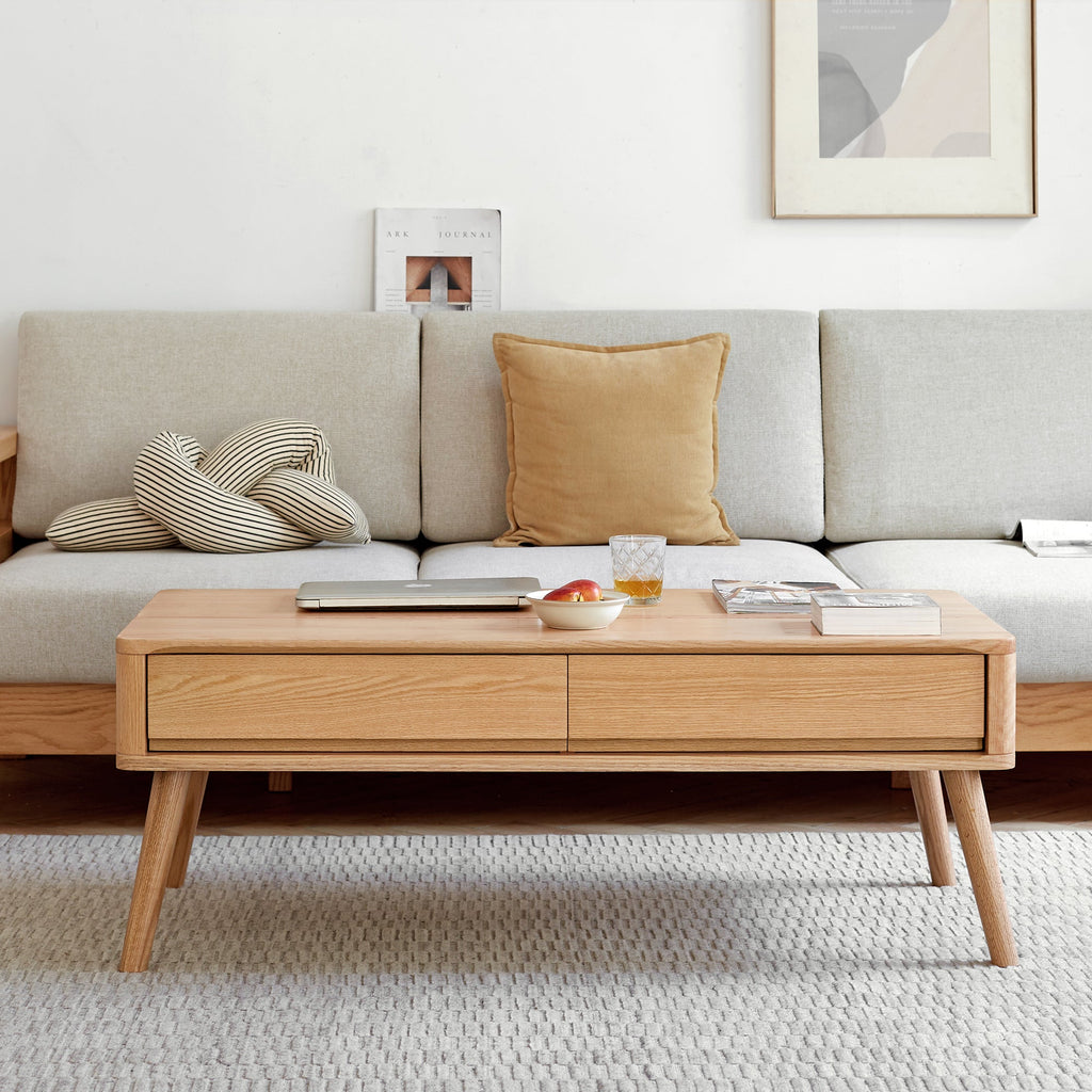 Solid Oak Lift-Top Coffee Table with Hidden Storage — 39" Wide