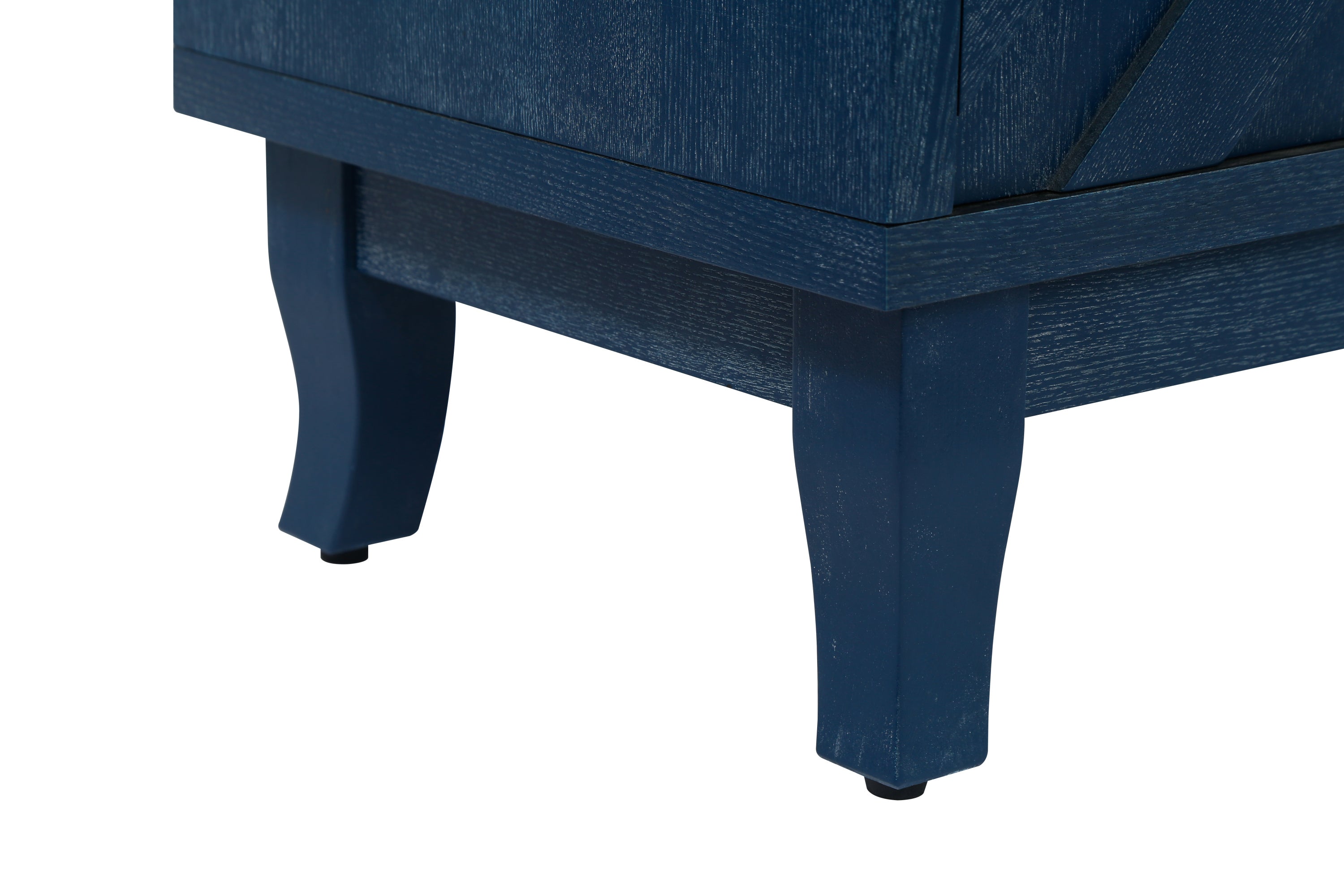 Solid pine wood base sideboard leg clearance detail