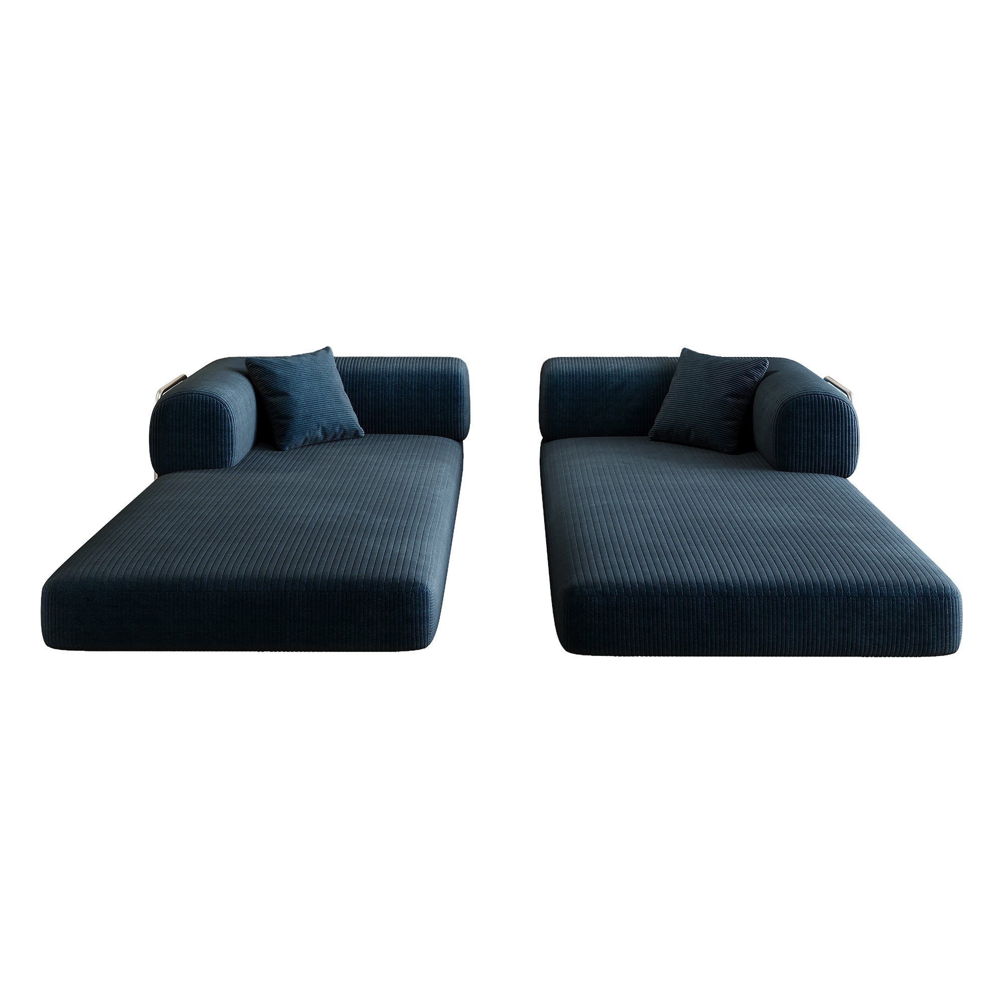 Corduroy Compression Convertible Floor Sofa Bed — Modular Loveseat, 78.8" Wide