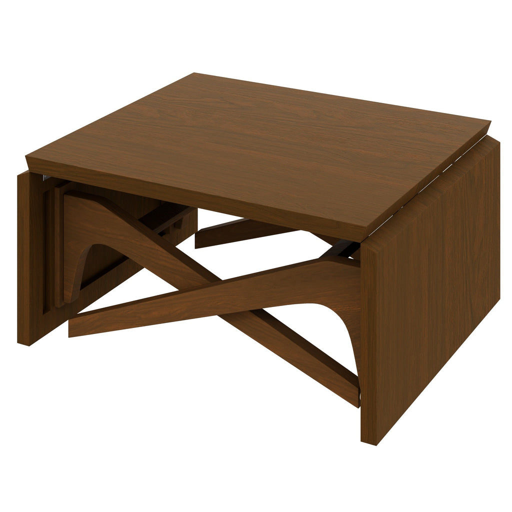 Transformer coffee table, 2 in 1 table, Expandable dining table, Natural wood, Variable height