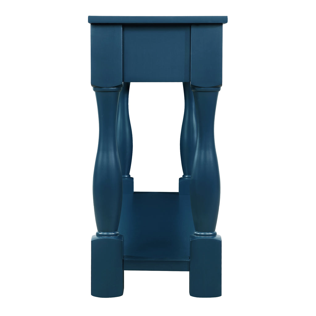 Navy blue 63-inch console table lifestyle photo