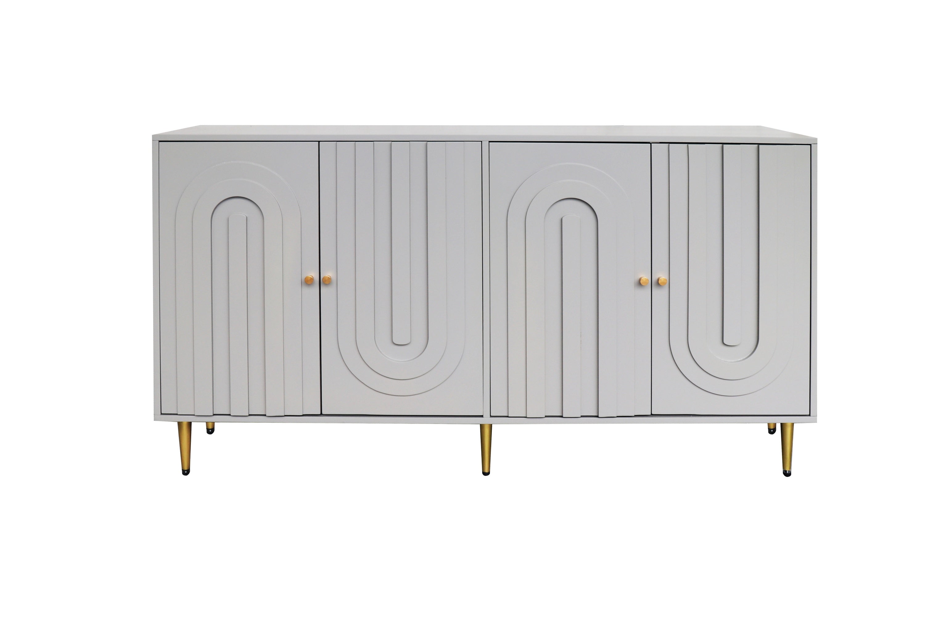 4-door storage cabinet interior adjustable shelving overview