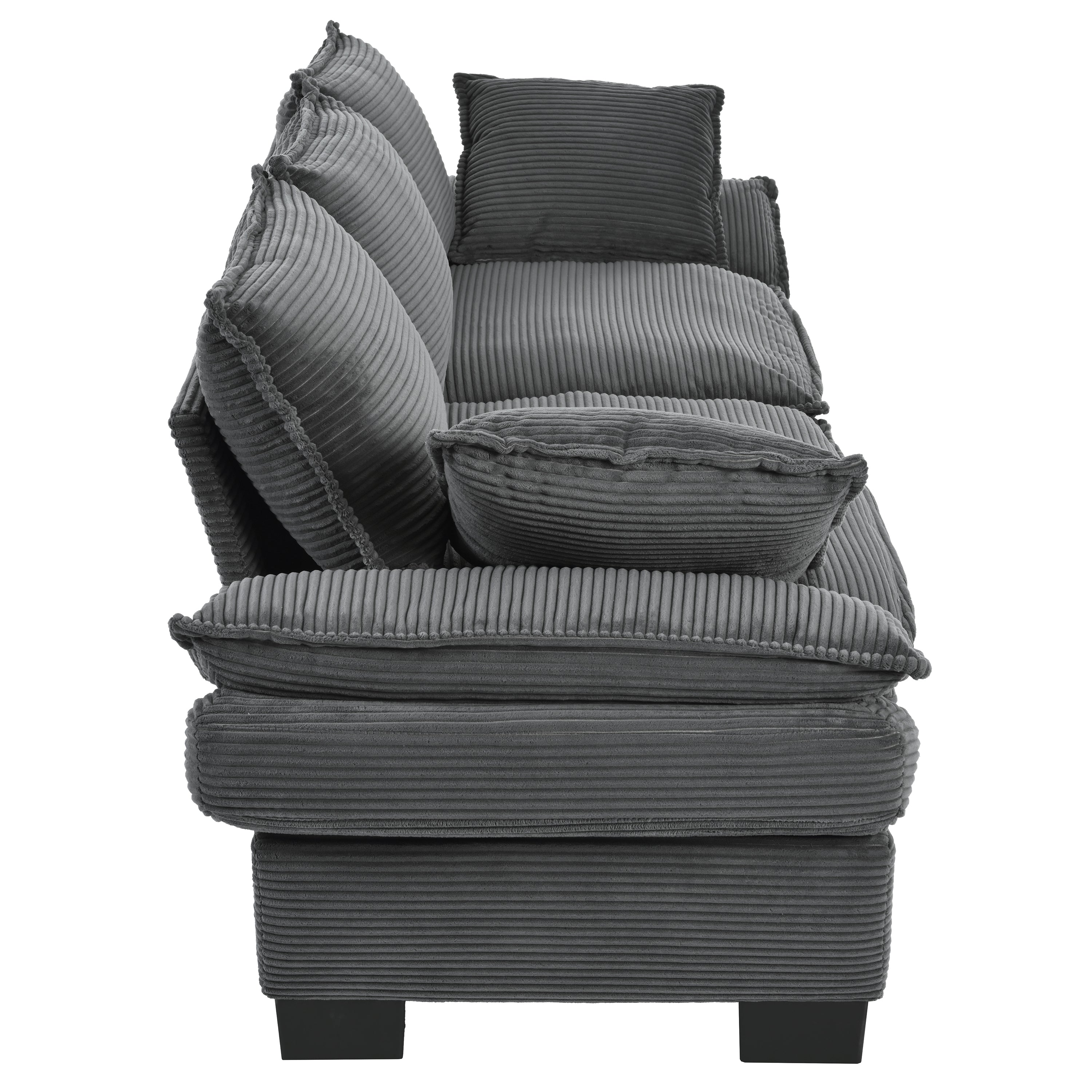 Zippered cushion and armrest detail
