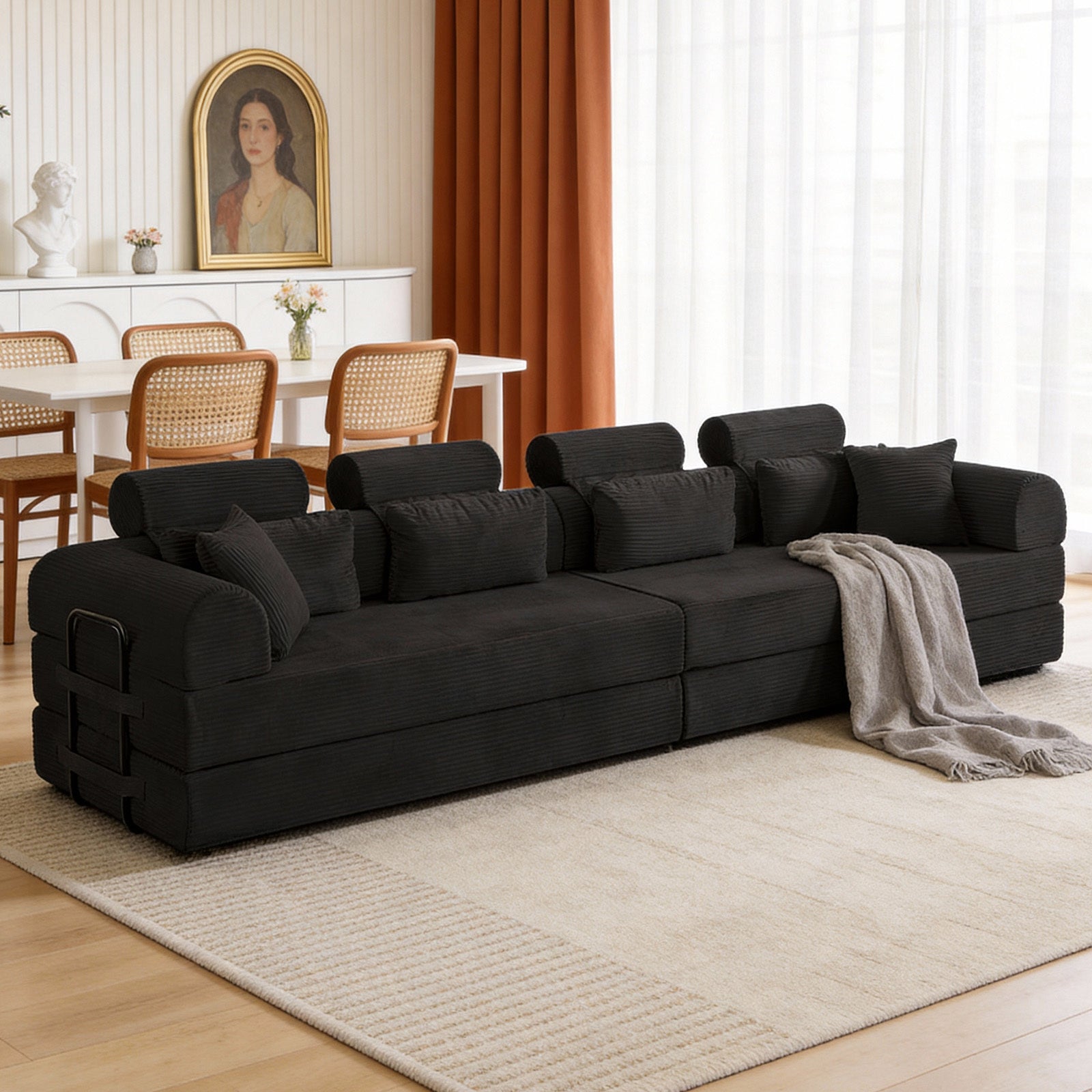 L-shape sectional sofa side profile