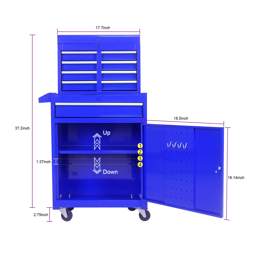 5-Drawer Rolling Tool Chest — Metal Tool Storage Cabinet