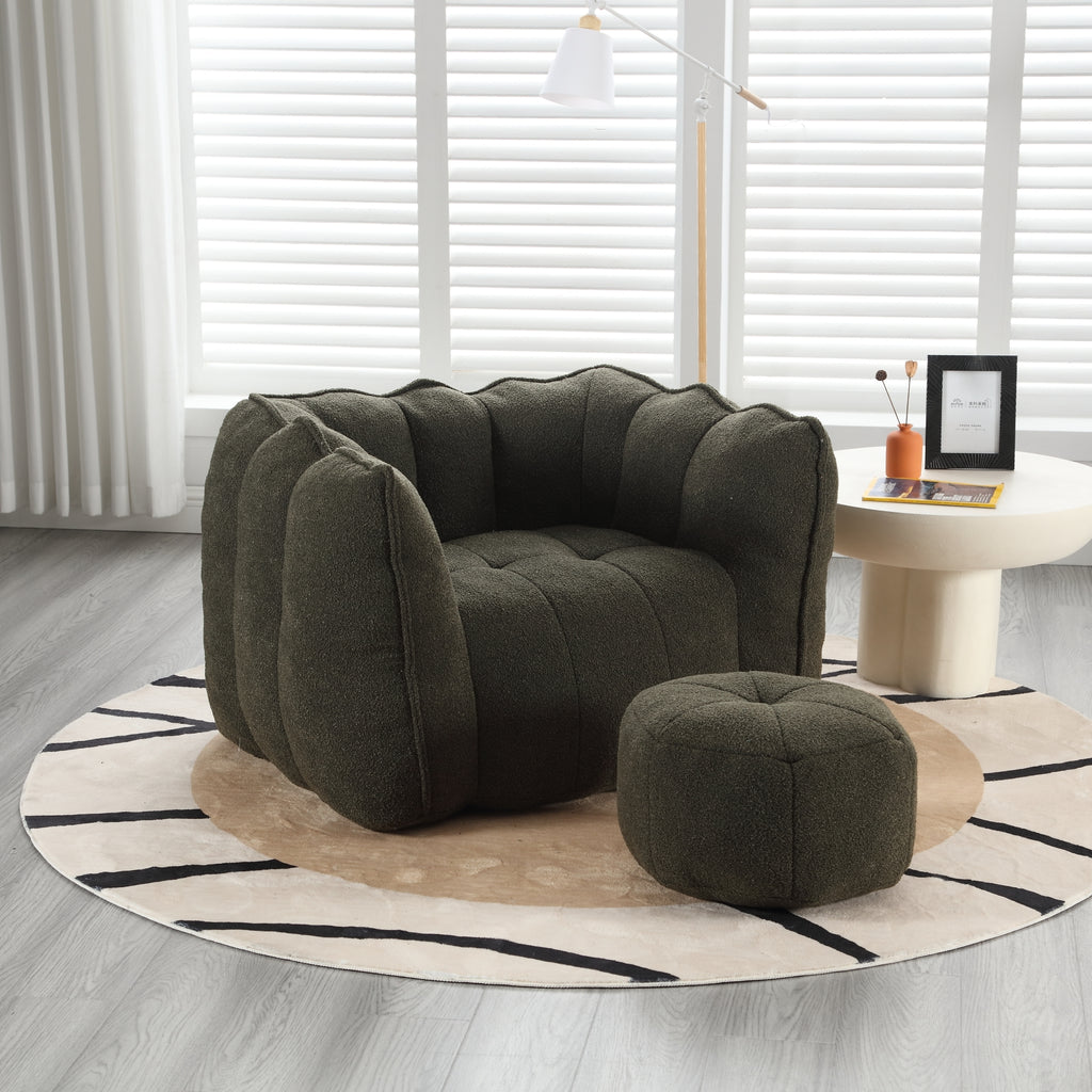 Olive green bean bag lounger product photo