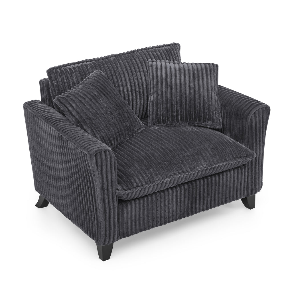 Gray lazy lounge chair dual armrest detail