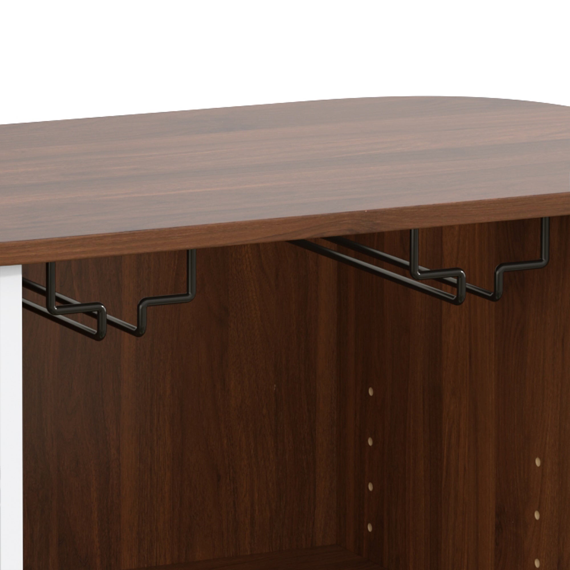 28' Fluted Wine Bar Cabinet with 8-Grid Wine Rack, 5-Level Adjustable Shelves, 2 Glass Holders, Smoothly Sliding Tambour Doors, 4 Hidden Storage Space on the Side, Modern Liquor Coffee Station, Black