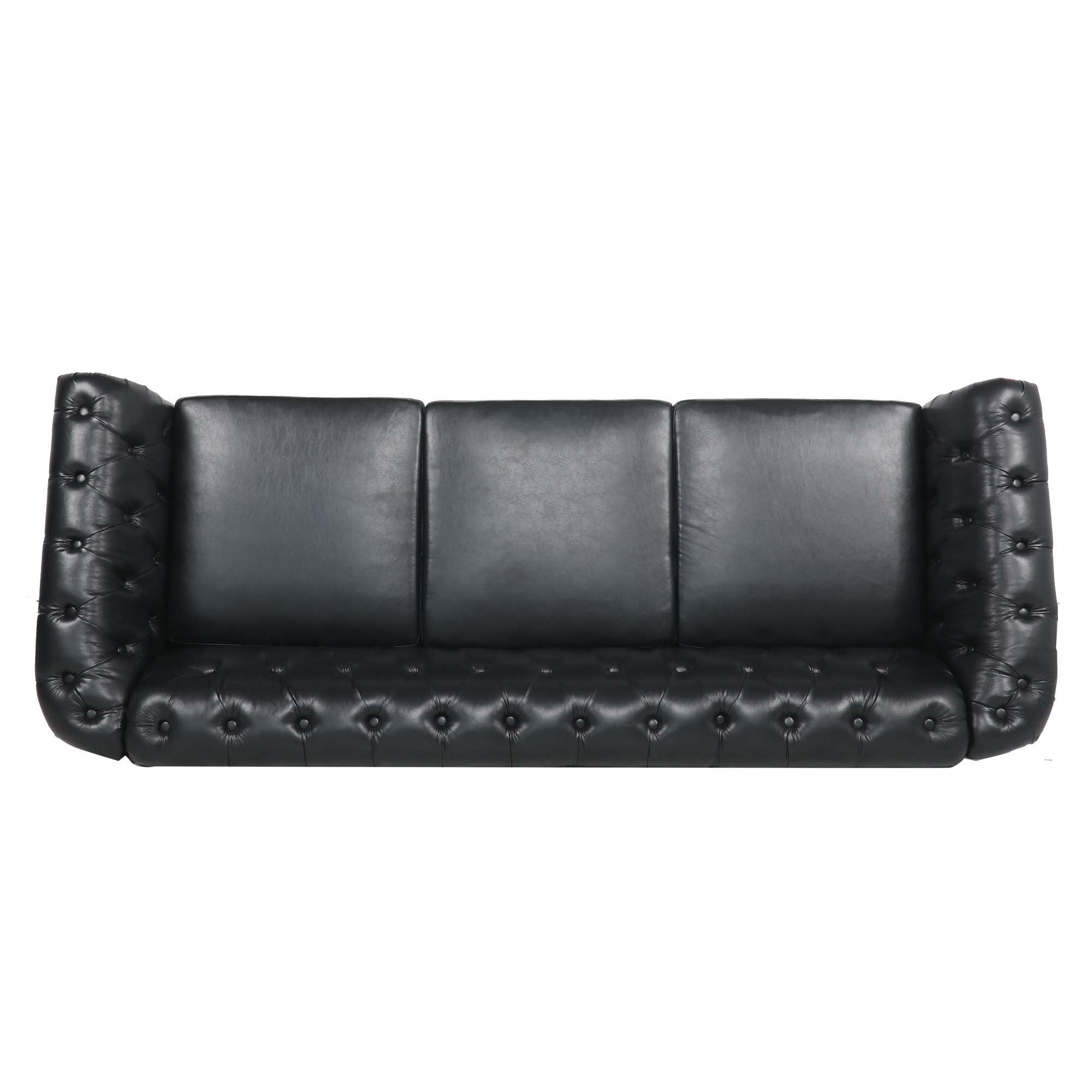 Three-seater Chesterfield sofa seat cushion detail