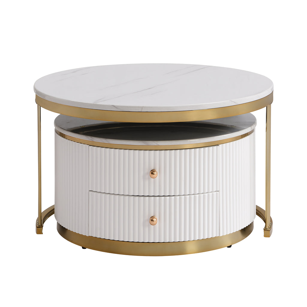 Coffee table drawer interior and storage