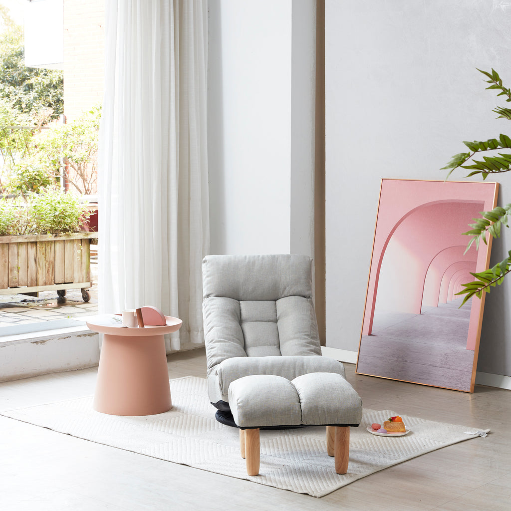 Gray floor chair in living room setting