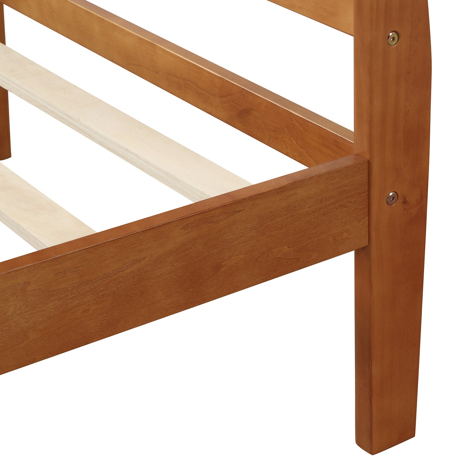Twin platform bed side profile with sleigh rails