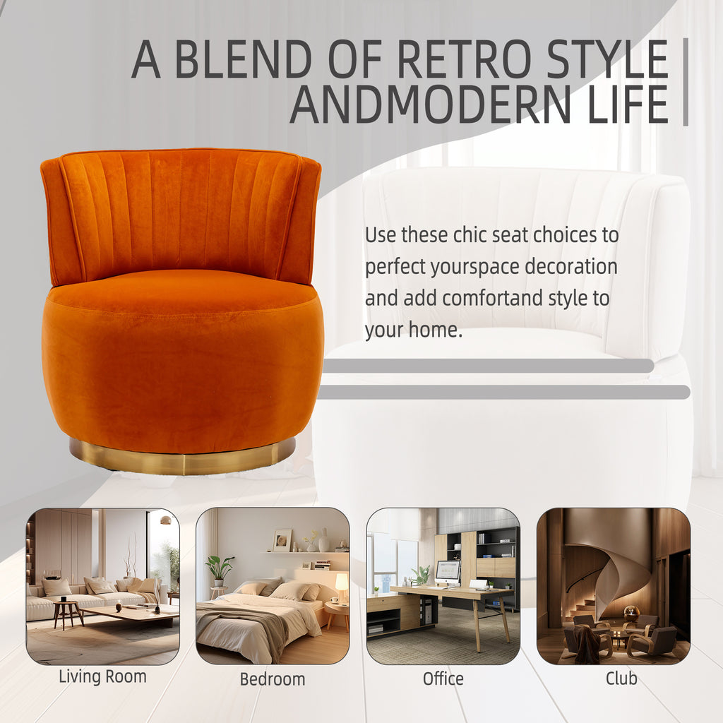 Compact round swivel chair angle view