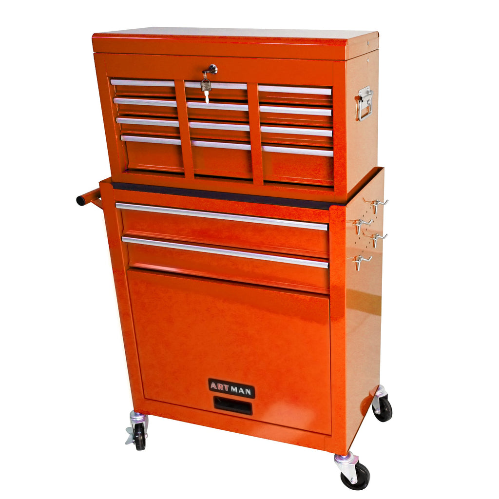 8-Drawer Rolling Tool Chest with Lock — Metal Tool Storage Cabinet