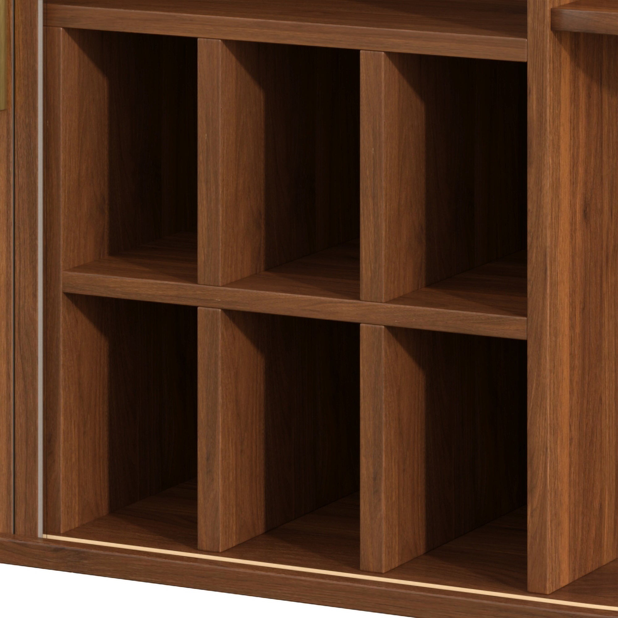 39' Fluted Liquor & Coffee Bar Cabinet with 6 Wine Racks and 3 Glass Holders, Mid-Century Modern Bar Cabinet with A Large Storage Drawer ,4 Hidden Storage Space on the Side , Black