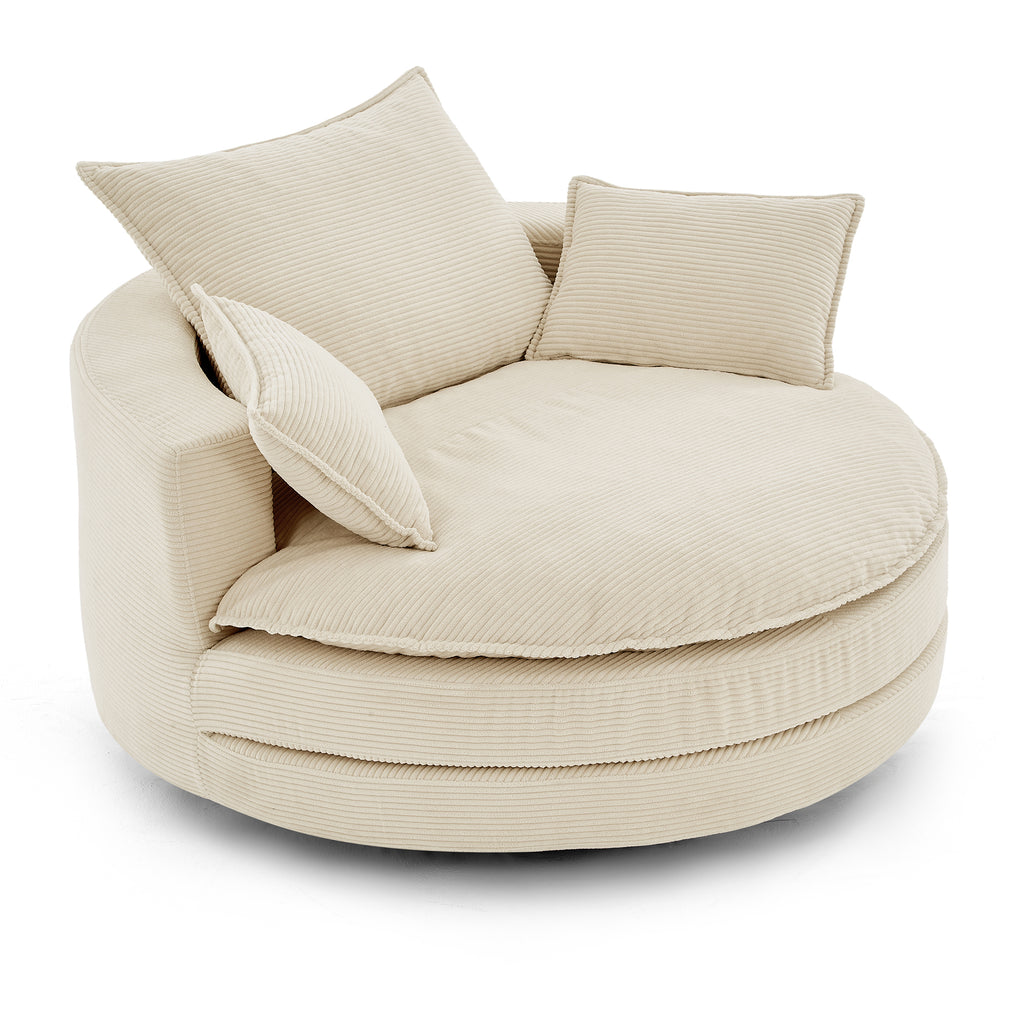 Oversized round swivel chair top view