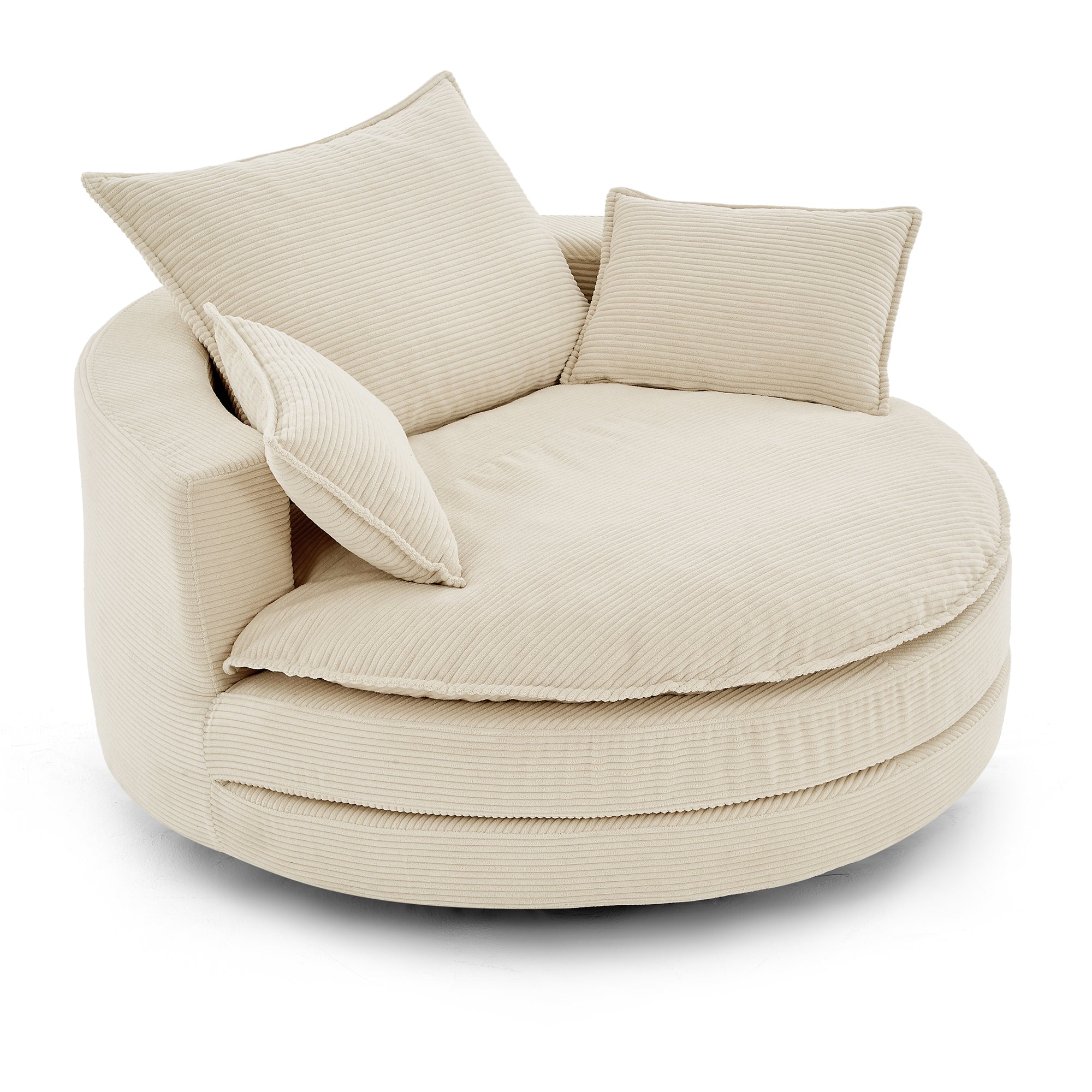 Oversized round swivel chair top view