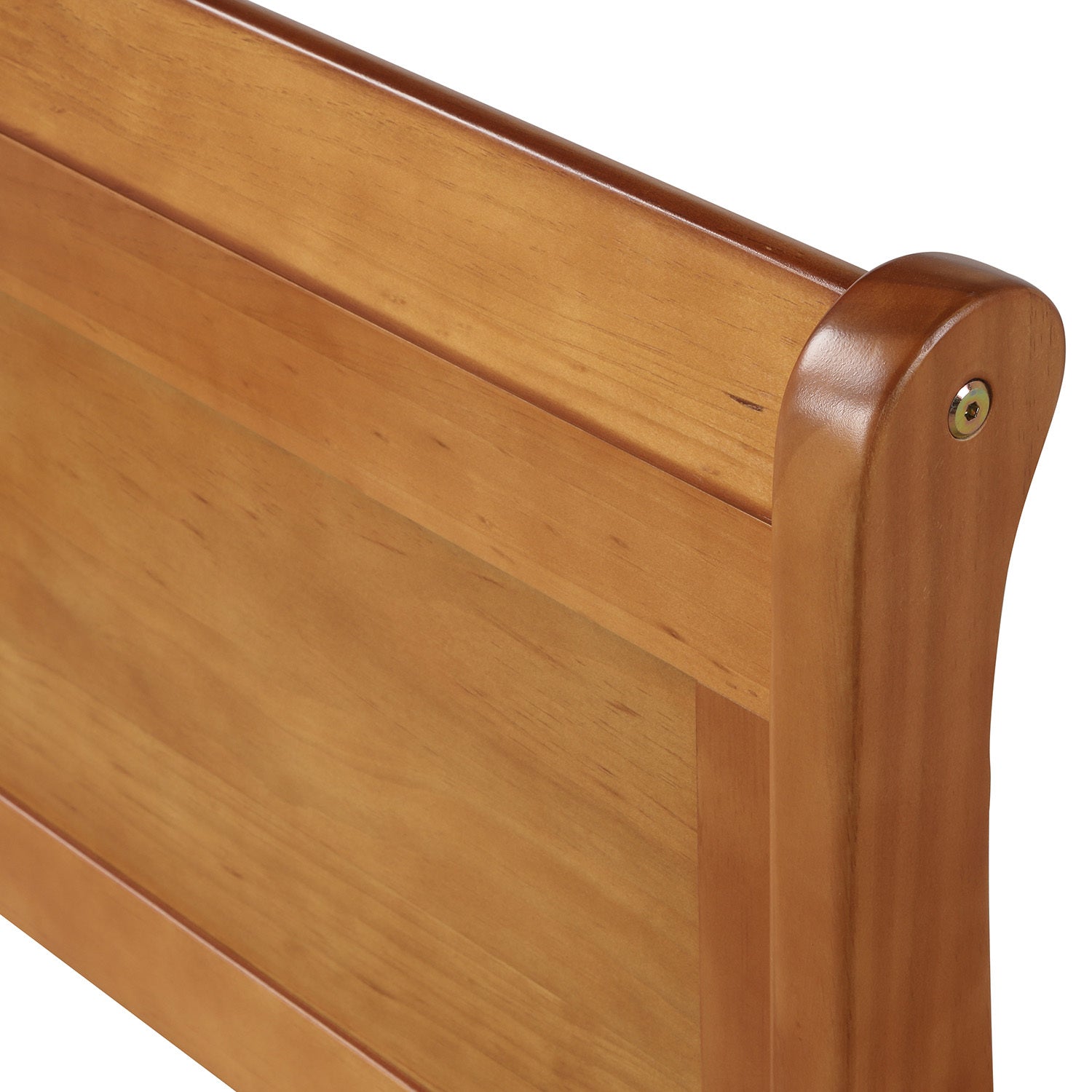 Twin platform bed headboard curve detail