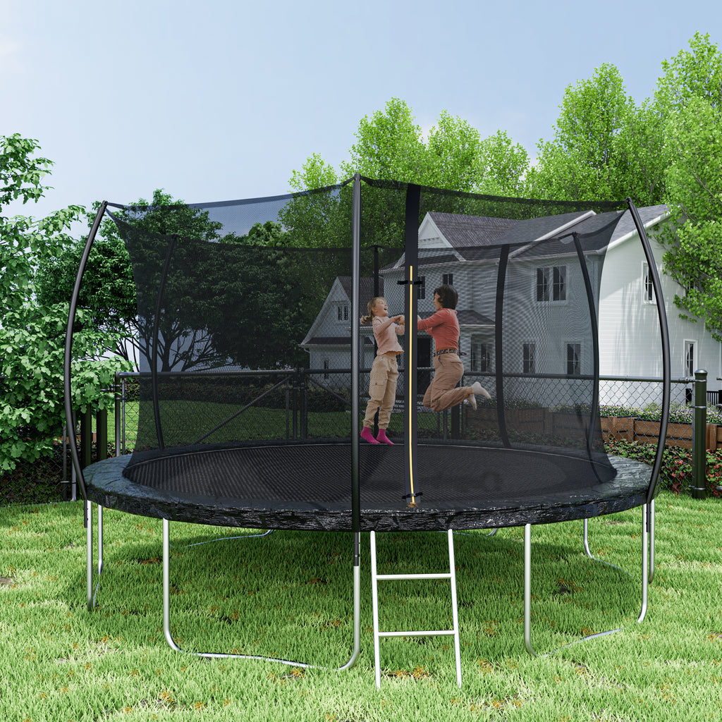Trampoline safety net zippered door double-door fence design