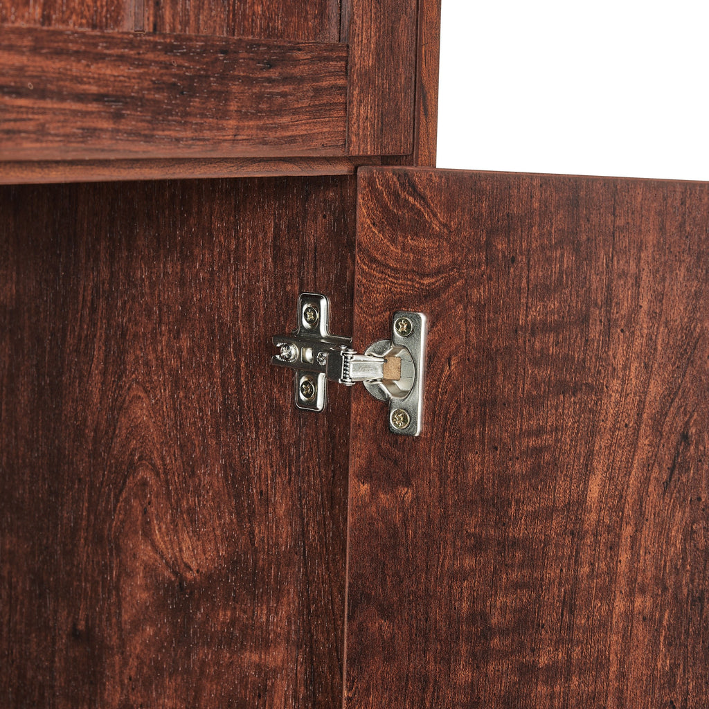 8-Door Tall Storage Cabinet — 72" Wall Storage with 4 Shelves
