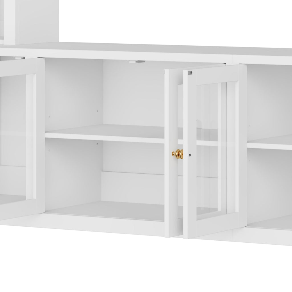 92" Entertainment Center Wall Unit with Glass Doors — for TVs Up to 80"