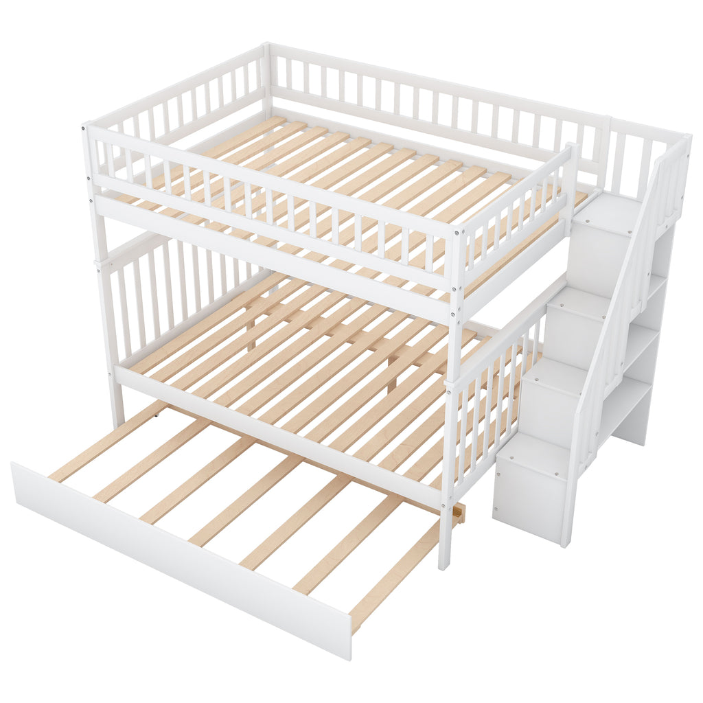 White pine wood bunk bed frame in kids bedroom setting
