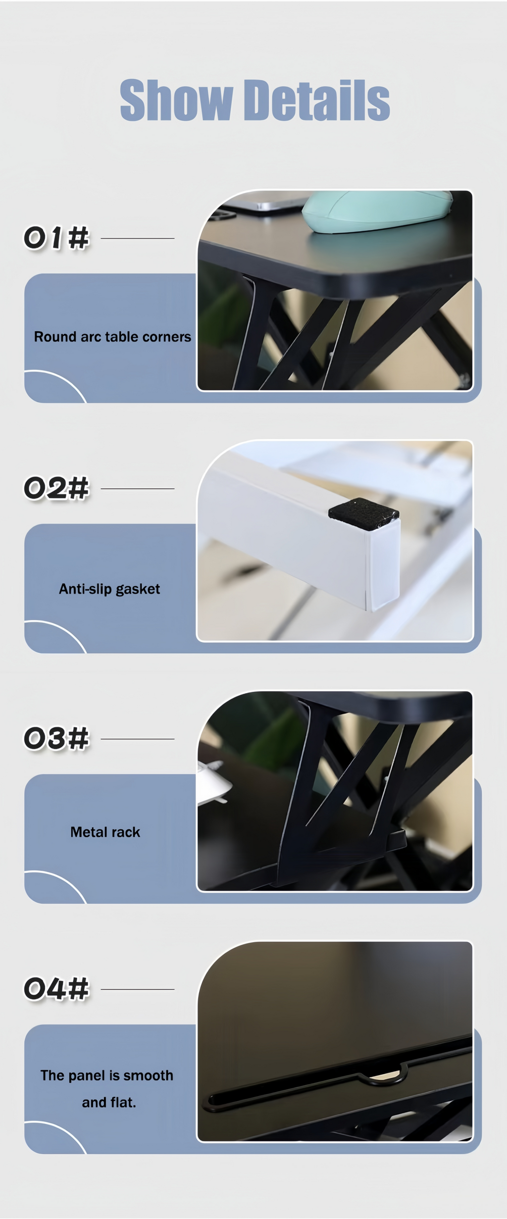 Height-adjustable desk riser lowered to sitting position