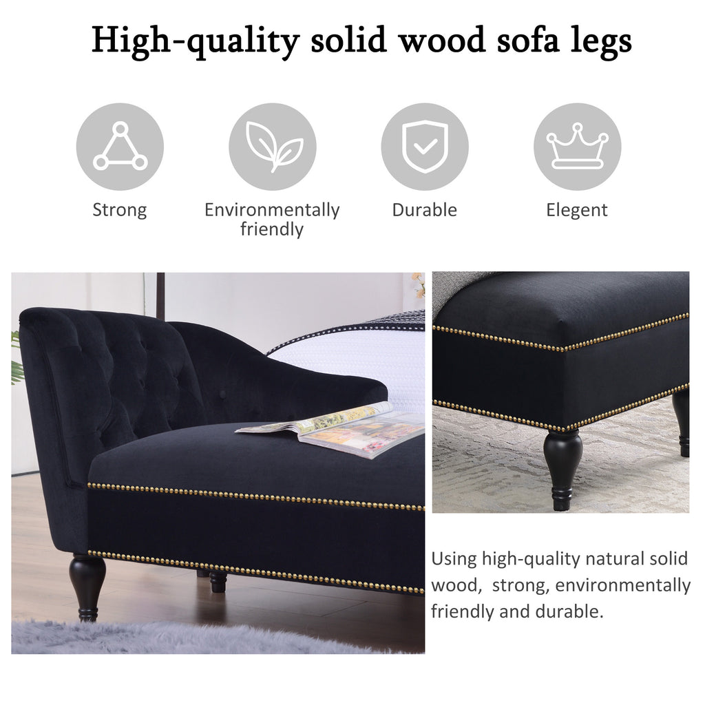 Chaise lounge seat cushion and velvet upholstery detail