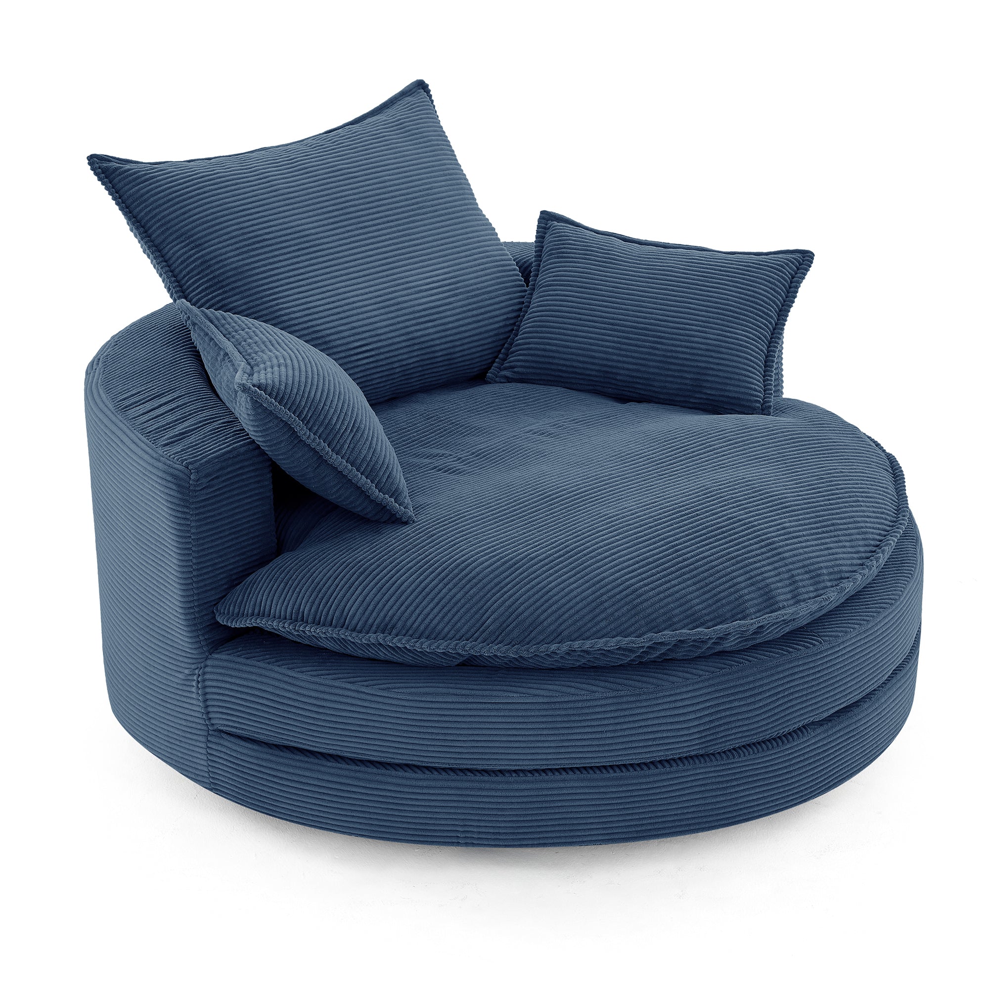 Oversized swivel chair foam plywood frame construction