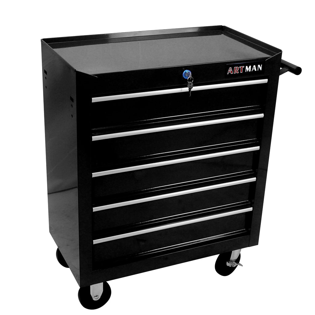 5-Drawer Rolling Tool Cart — Lockable Multifunctional Tool Storage
