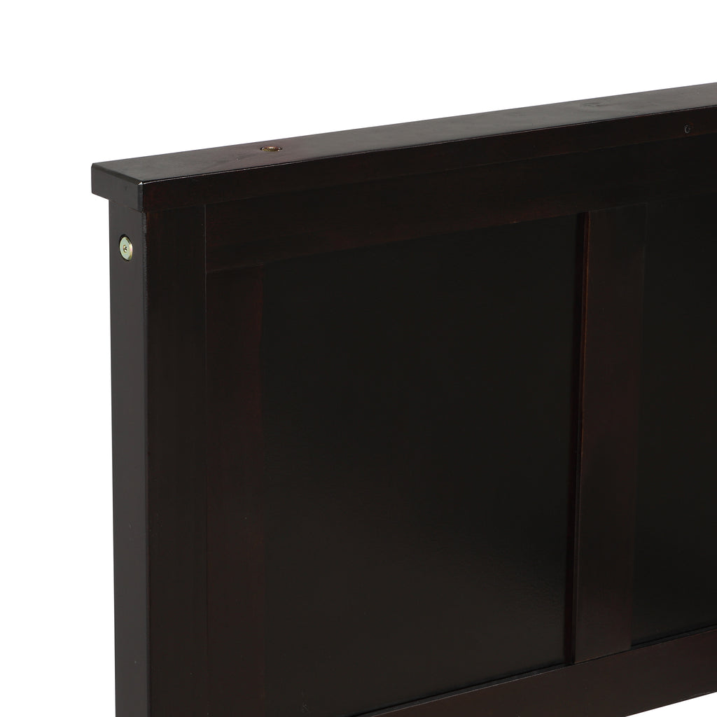 Espresso platform bed slat support detail