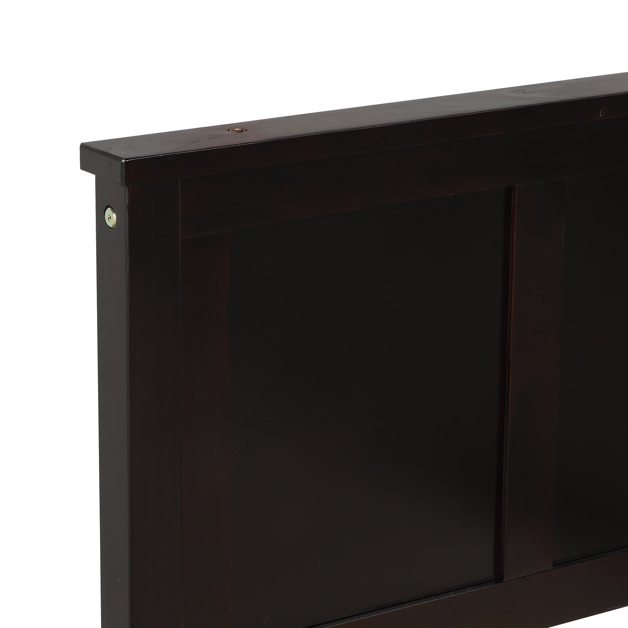 Espresso platform bed slat support detail