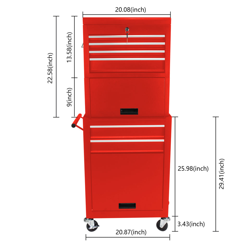 Six-drawer tool chest detachable lockable toolbox detail