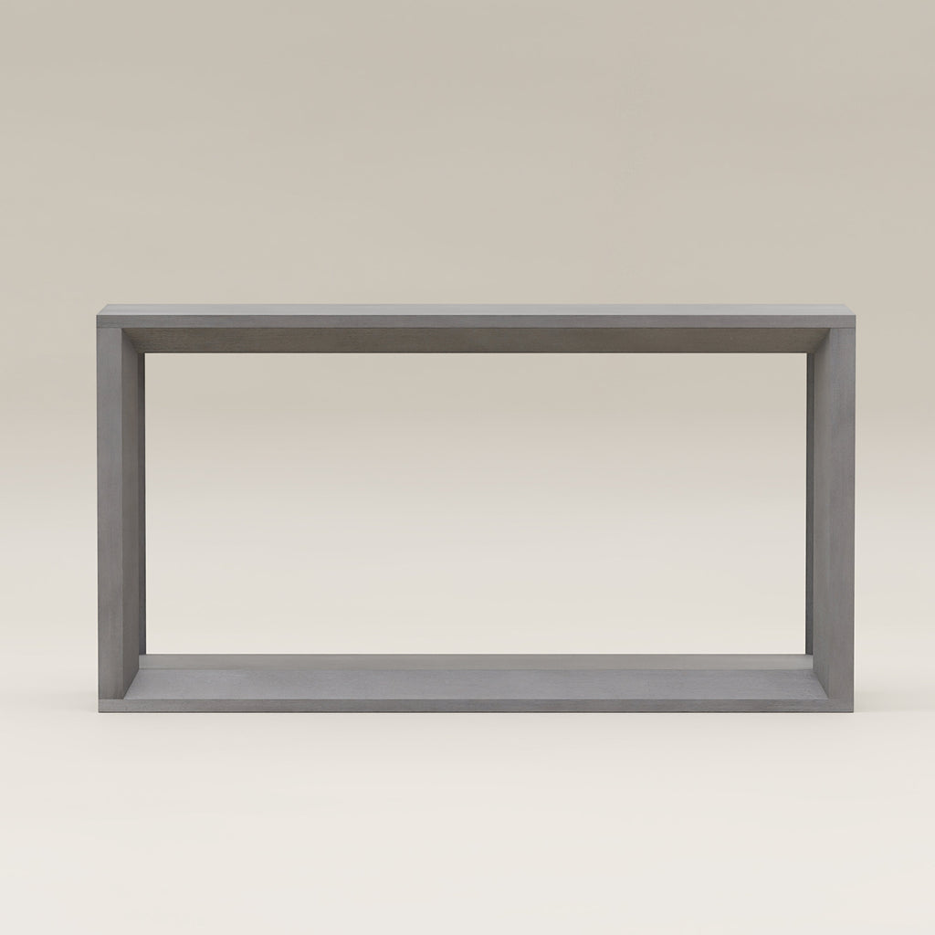 60' Rectangular Solid Wood Veneer Console Table, Wide Sofa Table, Behind Couch Table with Ample Storage for Entryway & Living Room, Dark Brown