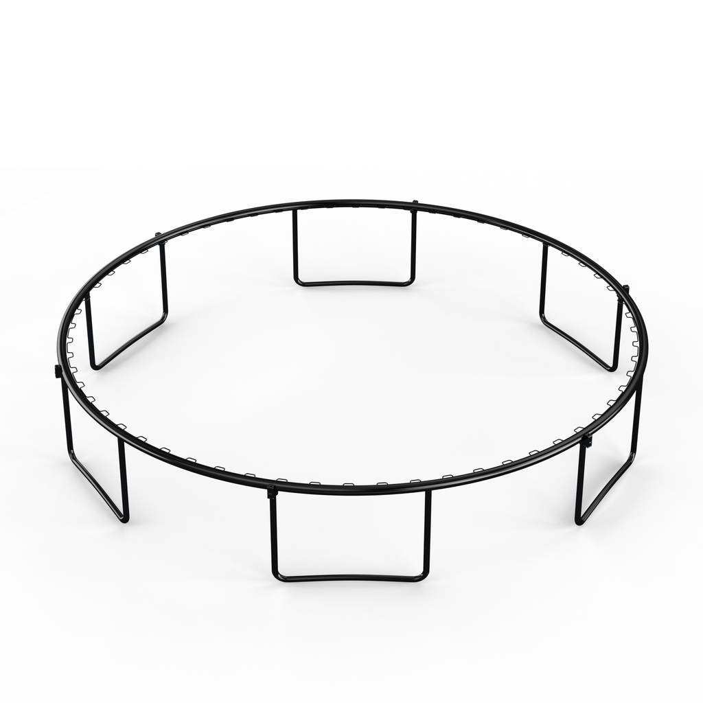 Springfree no-gap trampoline zippered net attached to jumping mat