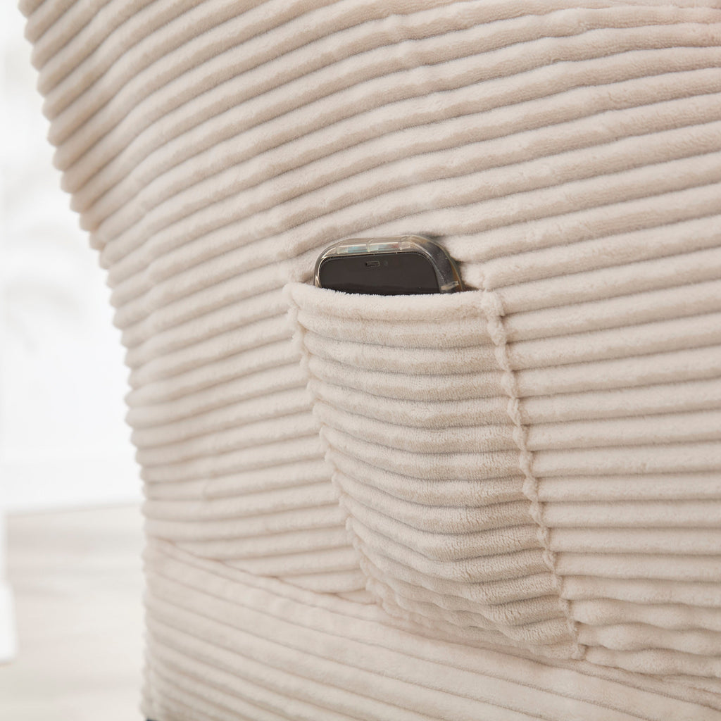 Lazy Lounge Chair with Ottoman — PP Cotton & Side Pocket