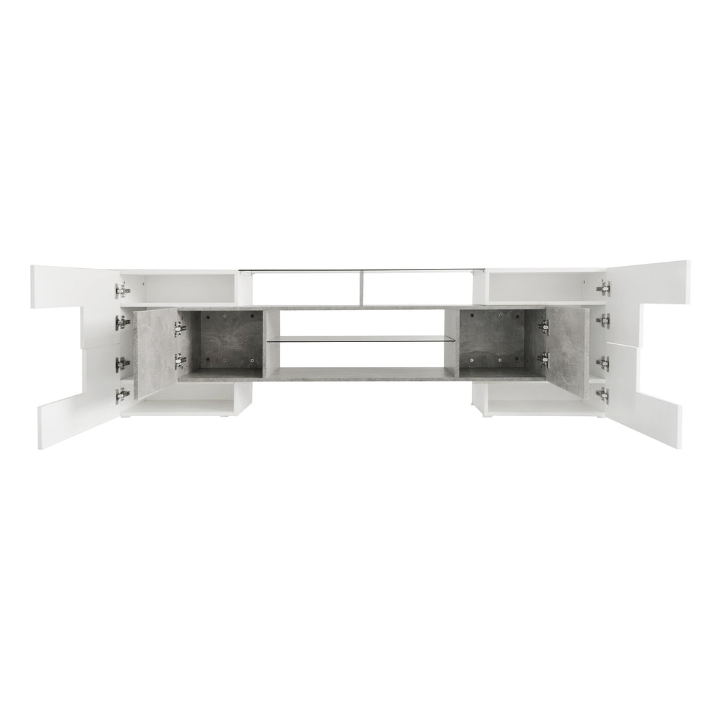 Modern grey media console full product photo