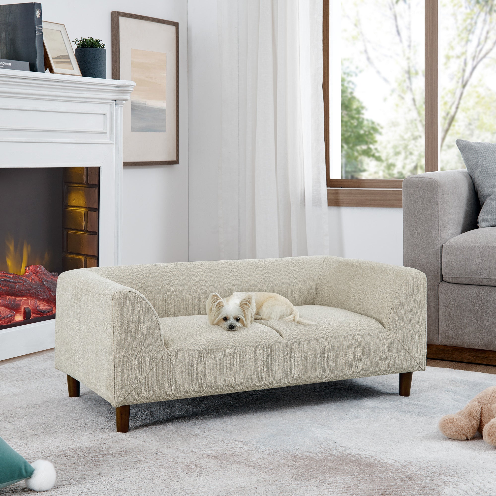 Pet sofa with soft cushion — side profile
