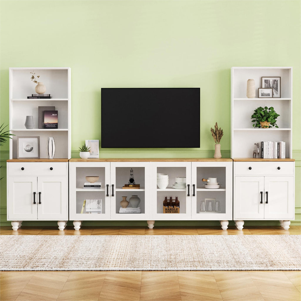Farmhouse Entertainment Center with Gourd Legs — for TVs Up to 70"