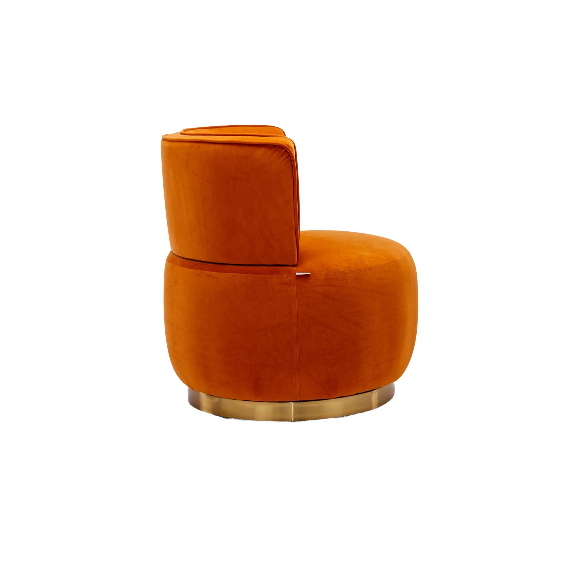 Velvet Swivel Barrel Chair — 360° Round Accent
