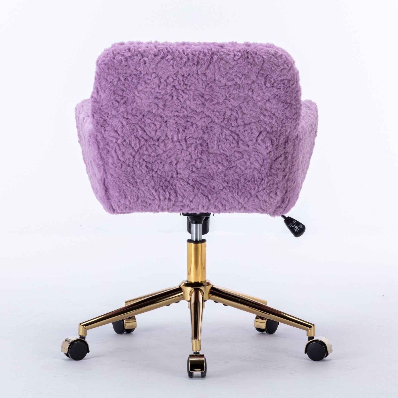 Violet velvet swivel office chair full product photo