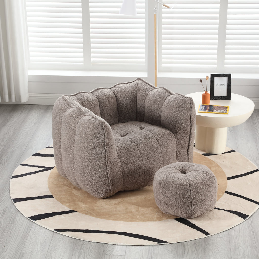 Chenille bean bag chair — dimension reference