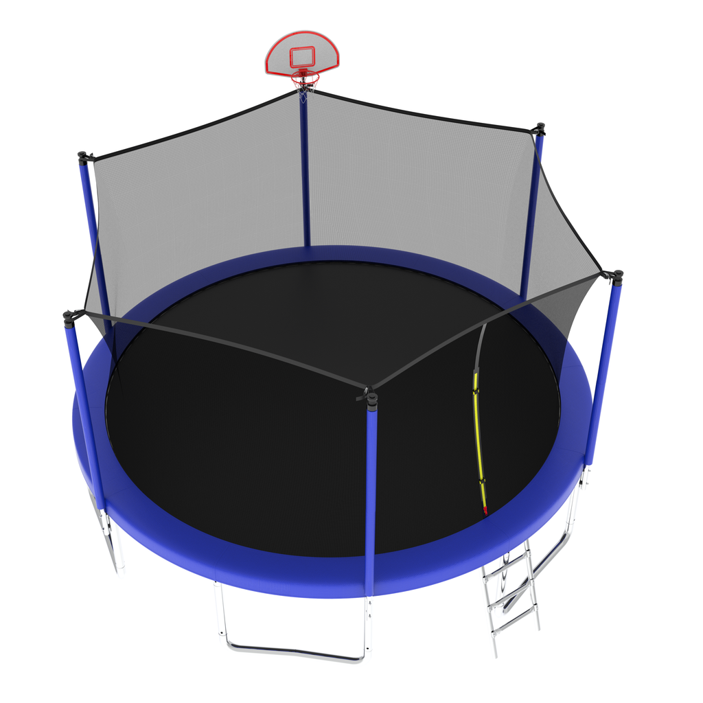 Trampoline basketball backboard hoop ball and pump accessories