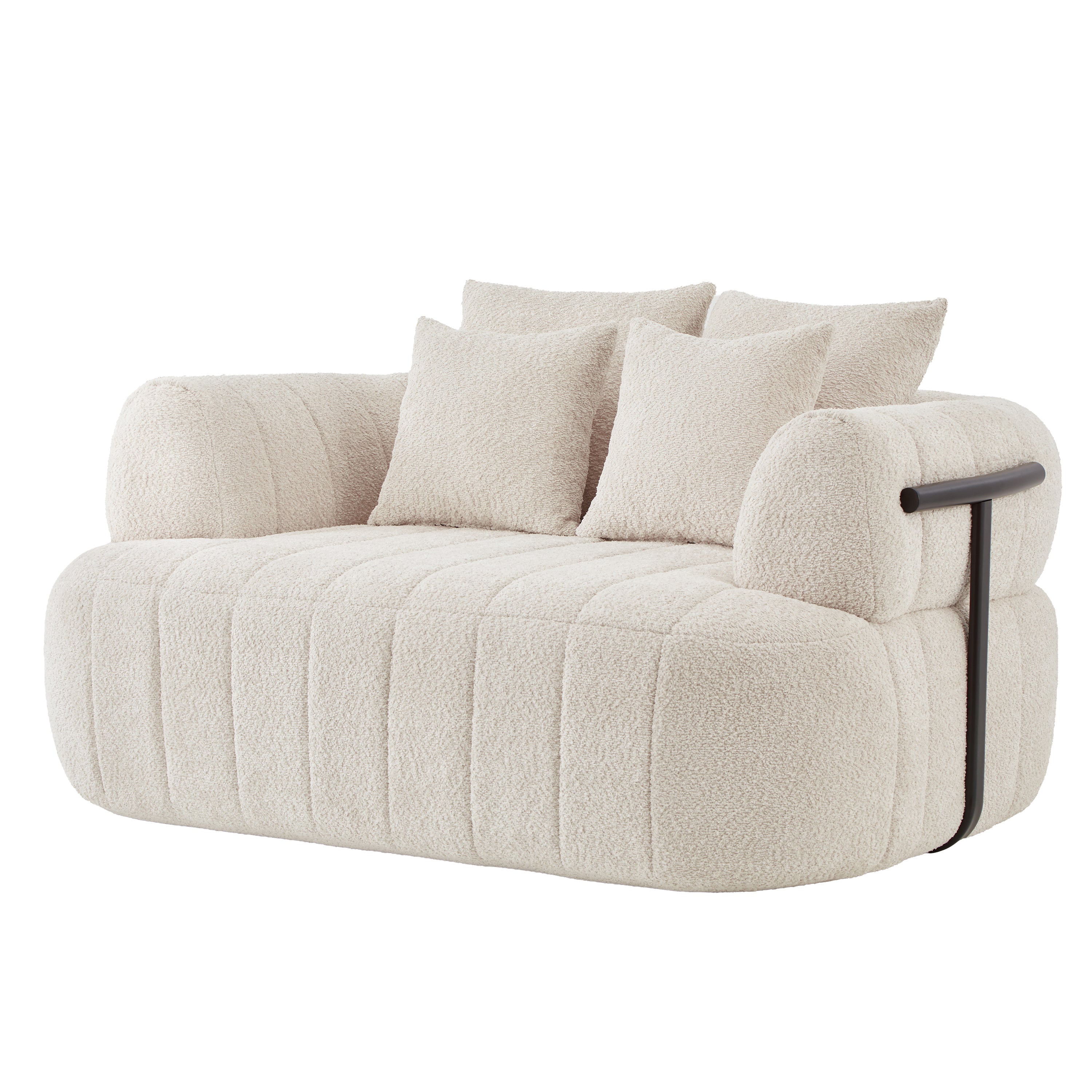Compressed foam boneless chaise beige boucle unboxing